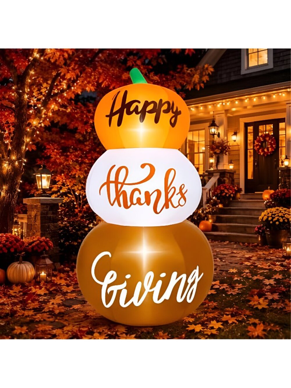 Fall Pumpkin Inflatables Decorations 6ft Thanksgiving Blow up Decor